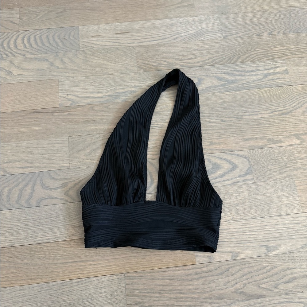 Black Halter Crop Top